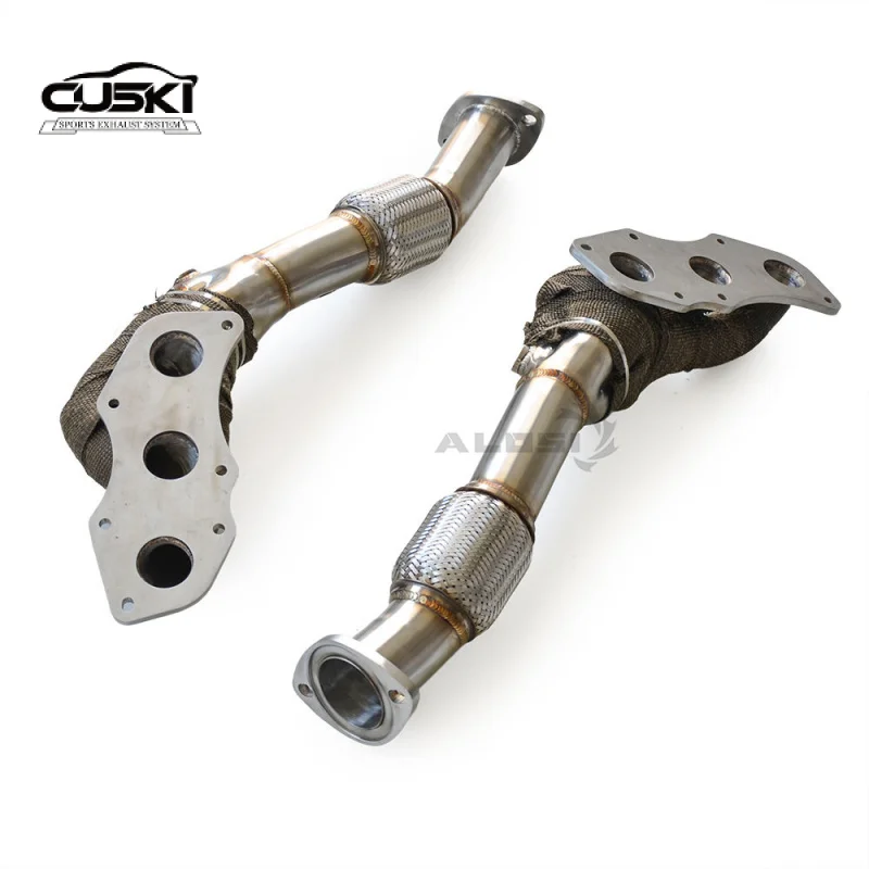 ل LEXUS LS350 3.5L 2017-2021 محرك تجميع العادم 304 SUS مشعب العادم مع درع الحرارة ترقية طاقة عادم السيارة