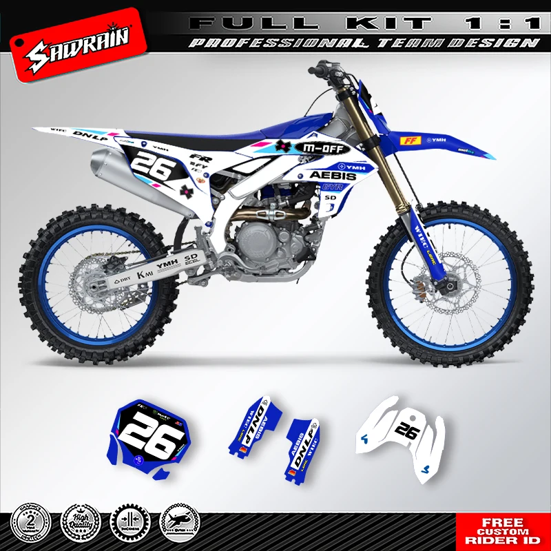 

Наклейка на мотоцикл Sawrain, набор наклеек с графикой команды для YAMAHA .23-25 YZF450 24-26YZF250 007