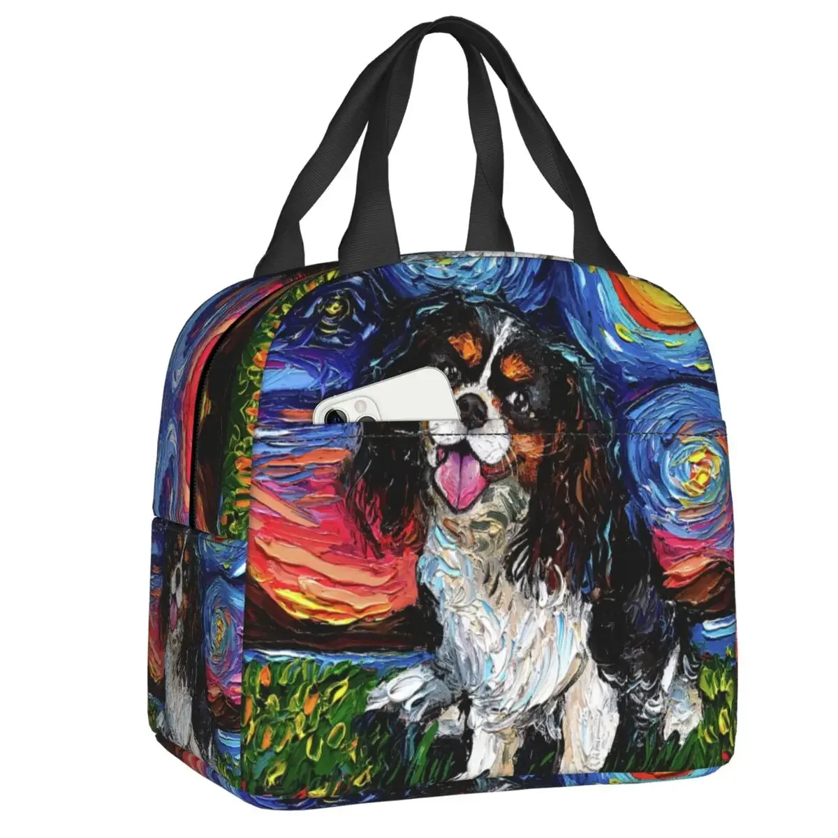 

Cavalier King Charles Spaniel Lunch Bag Reusable Food Insulated Cooler Thermal Lunch Box For Women Children Tote Container