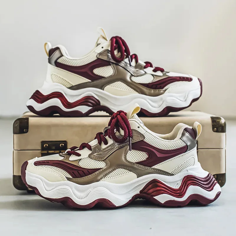 

Spring Autumn New High-End Classic Sneakers For Men Youth Fashion Luxury Casual Thick Sole Height Increasing Running Shoes