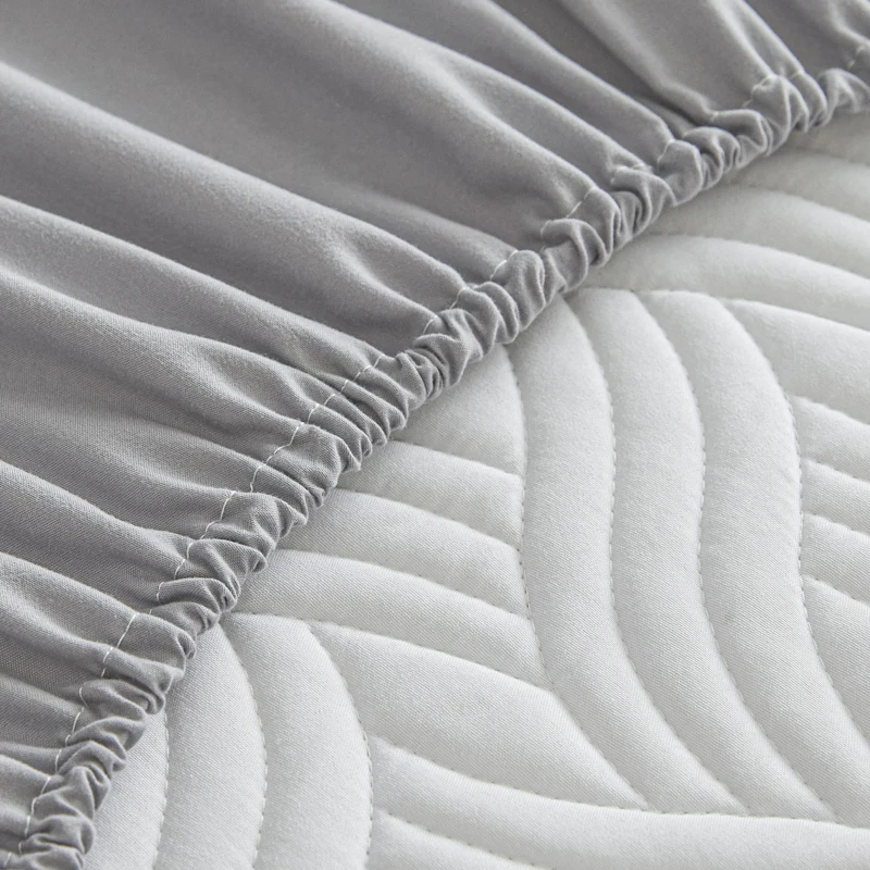 Dreamreal Cotton Thick Quilted Mattress Cover 2 Pattern Anti-bacterial Anti-mite Mattress Protector Topper Pad Soft Fitted Sheet