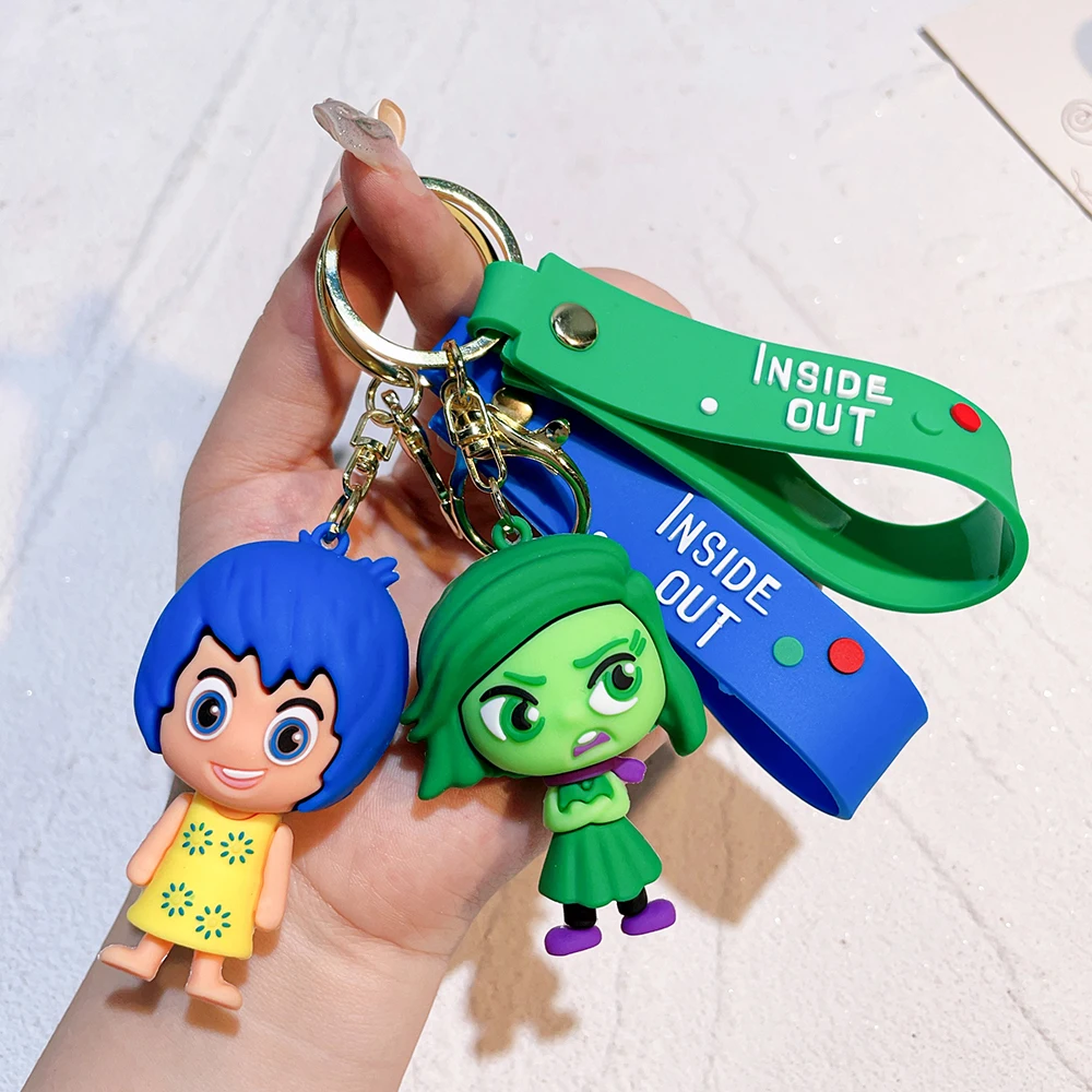 Disney Inside Out 2 Portachiavi Cartoon Tristecia Rana Disgusto Paura Action Figures Bambole Portachiavi Borse Kawaii Pendenti Giocattoli per bambini