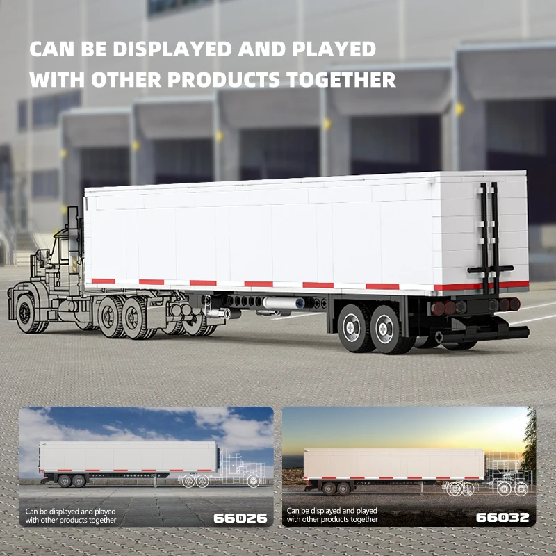 

Модель головы грузовика MOC, строительные блоки, креативная сборка, подключаемый контейнер, прицеп, образование, украшения «сделай сам», кирпичи, игрушки, подарки