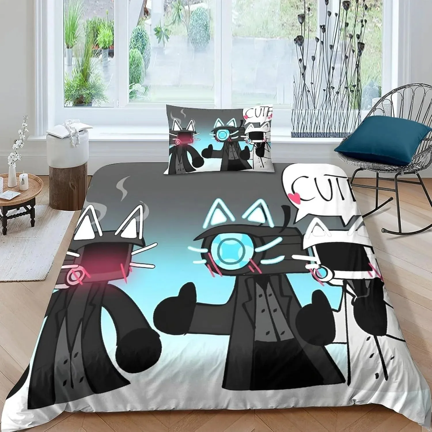 Skibidi Toilet Quilt Cover Game Arale Kids Bedding Set Boys Girls Duvet Cover Child Bedroom Bedclothes Pillowcase Birthday Gift