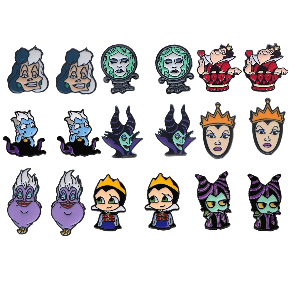 FI116 Villain Stainless Steel Piercing Cartoon Ear Stud Earrings For Woman Enamel Earring For Children Fashion Jewelry 2024