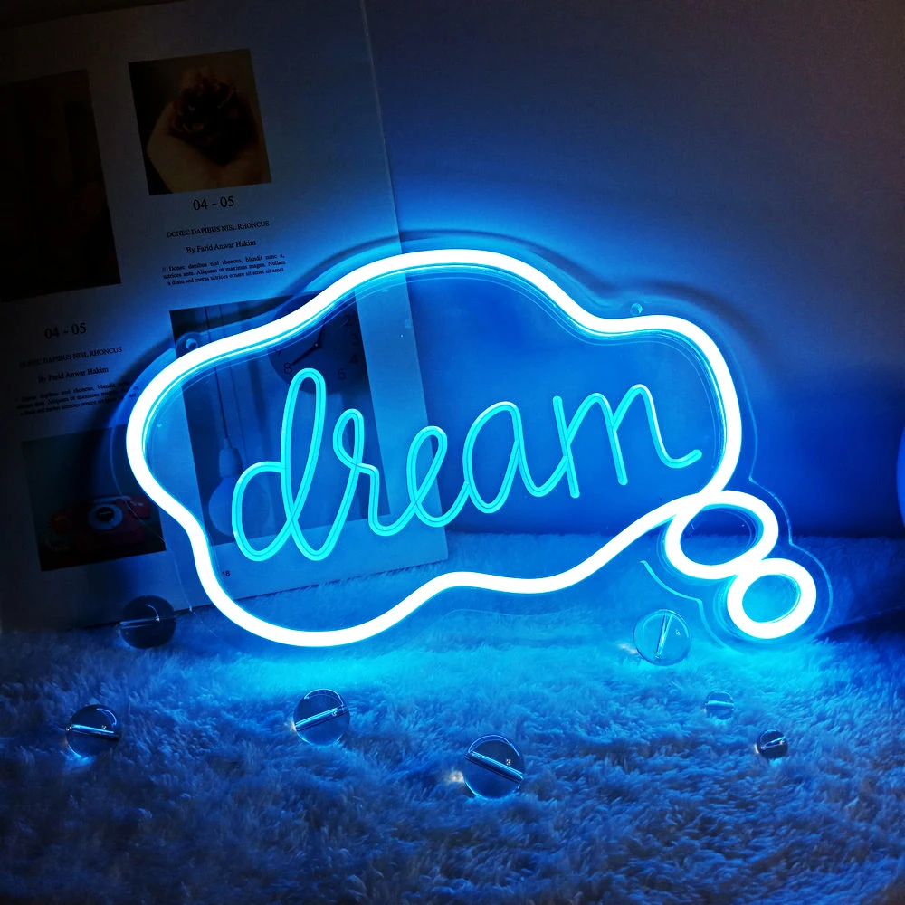 Dream LED Neon Signs USB Night Lamp for Pub Club Bar Restaurant Home Hanging Decoration Bedroom Indoor Neon Lights With Dimmer