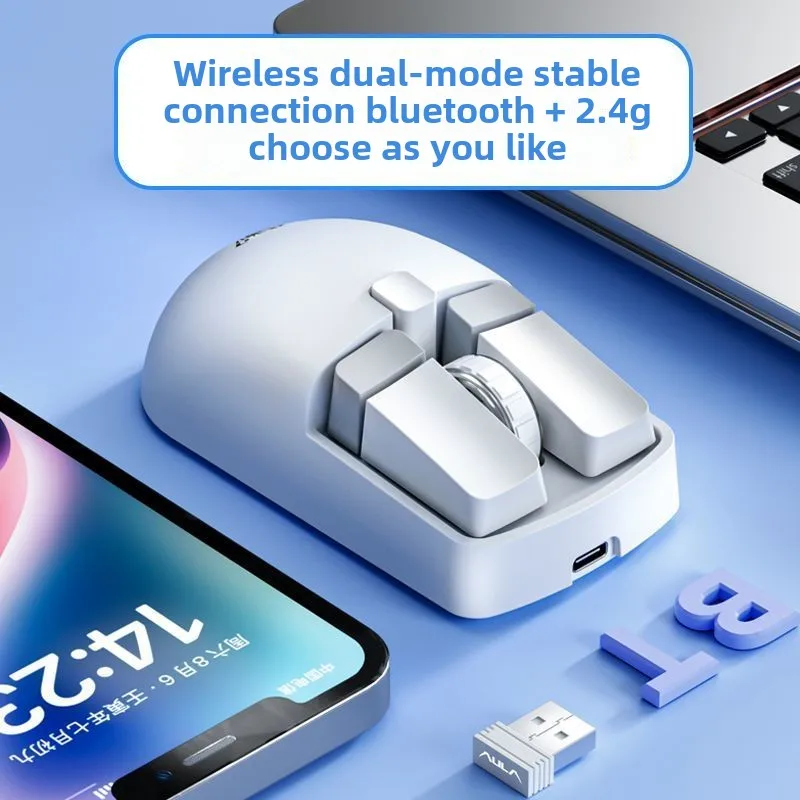 AULA SC320 Mouse Wireless 2.4G Dual-mode Bluetooth Charging Cute Girl for PC Laptop Ipad Office Esports Boy Gift