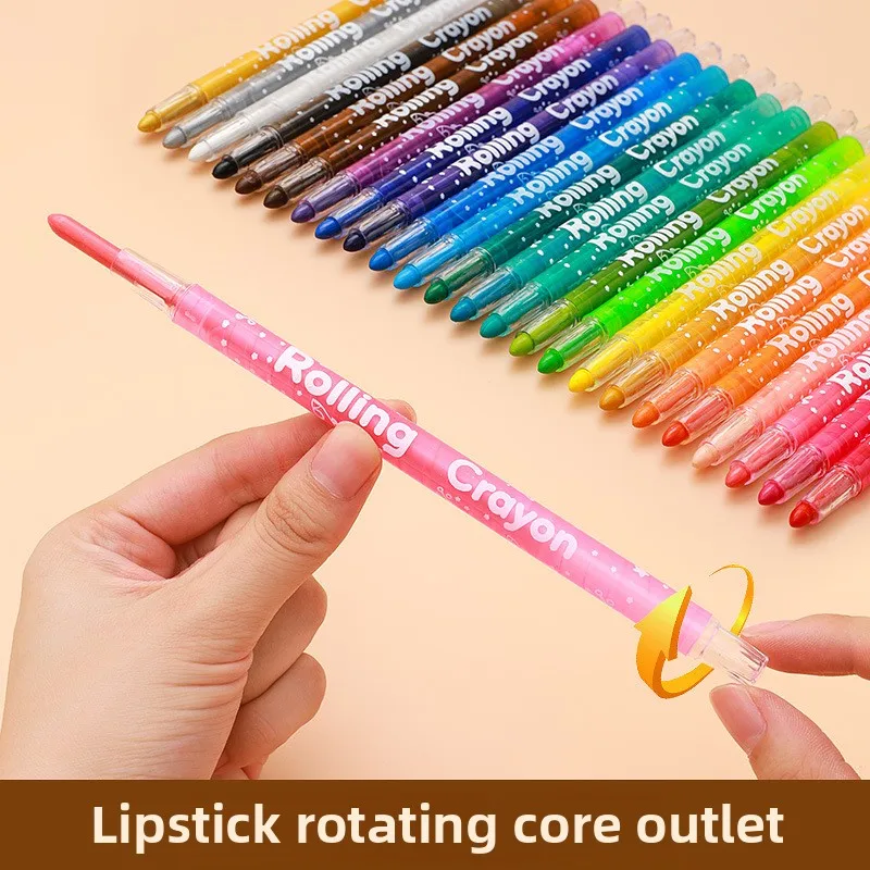 أقلام تلوين دوارة آمنة وقابلة للمسح للأطفال، أقلام ملونة، أقلام رسم، أقلام جرافيتي فنية للأطفال