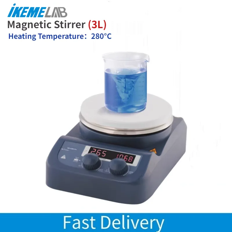 

IKEME laboratory Magnetic Stirrer 3L Digital Display Magnetic Mixer With Stir Bar Hot Plate Heating Stirrer Lab Equipment
