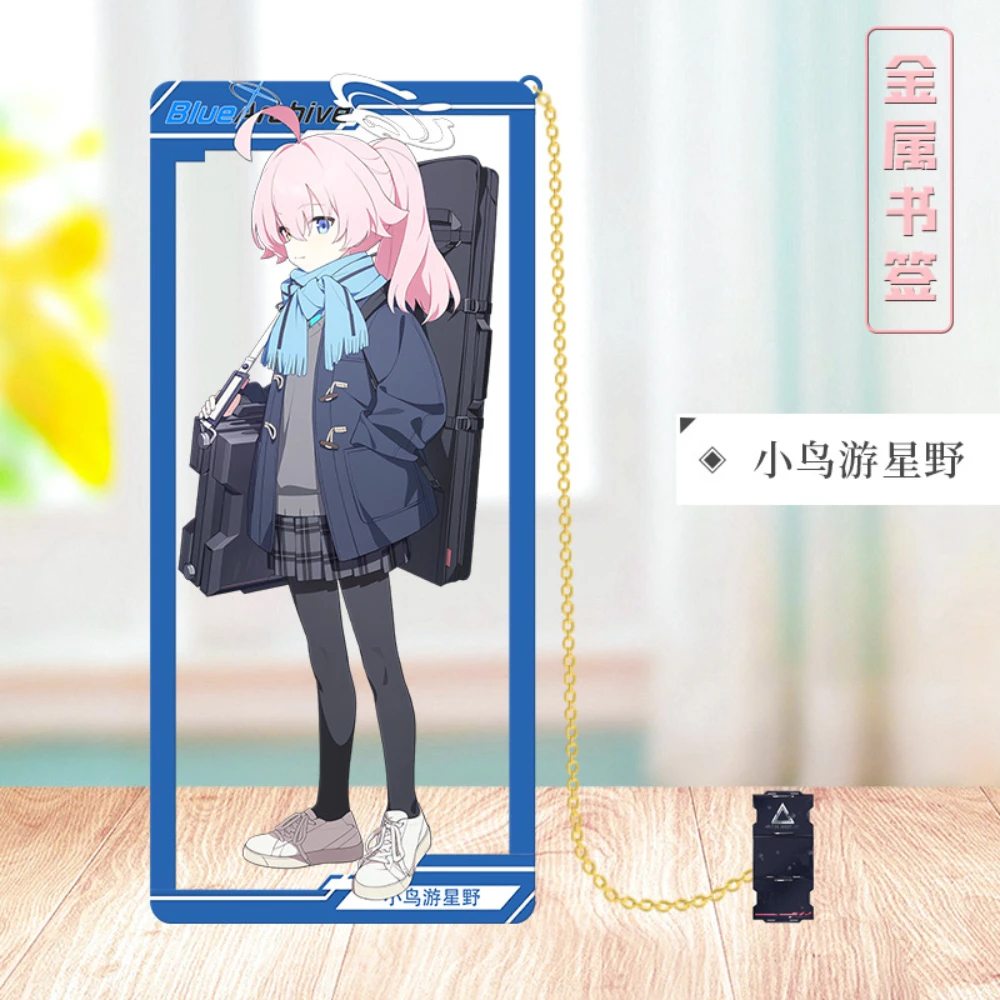 Anime Blue Archive Sunaookami Shiroko Takanashi Hoshino Sorasaki Hina Ajitani Hifumi Metal Bookmark Props Cards Accessories Gift