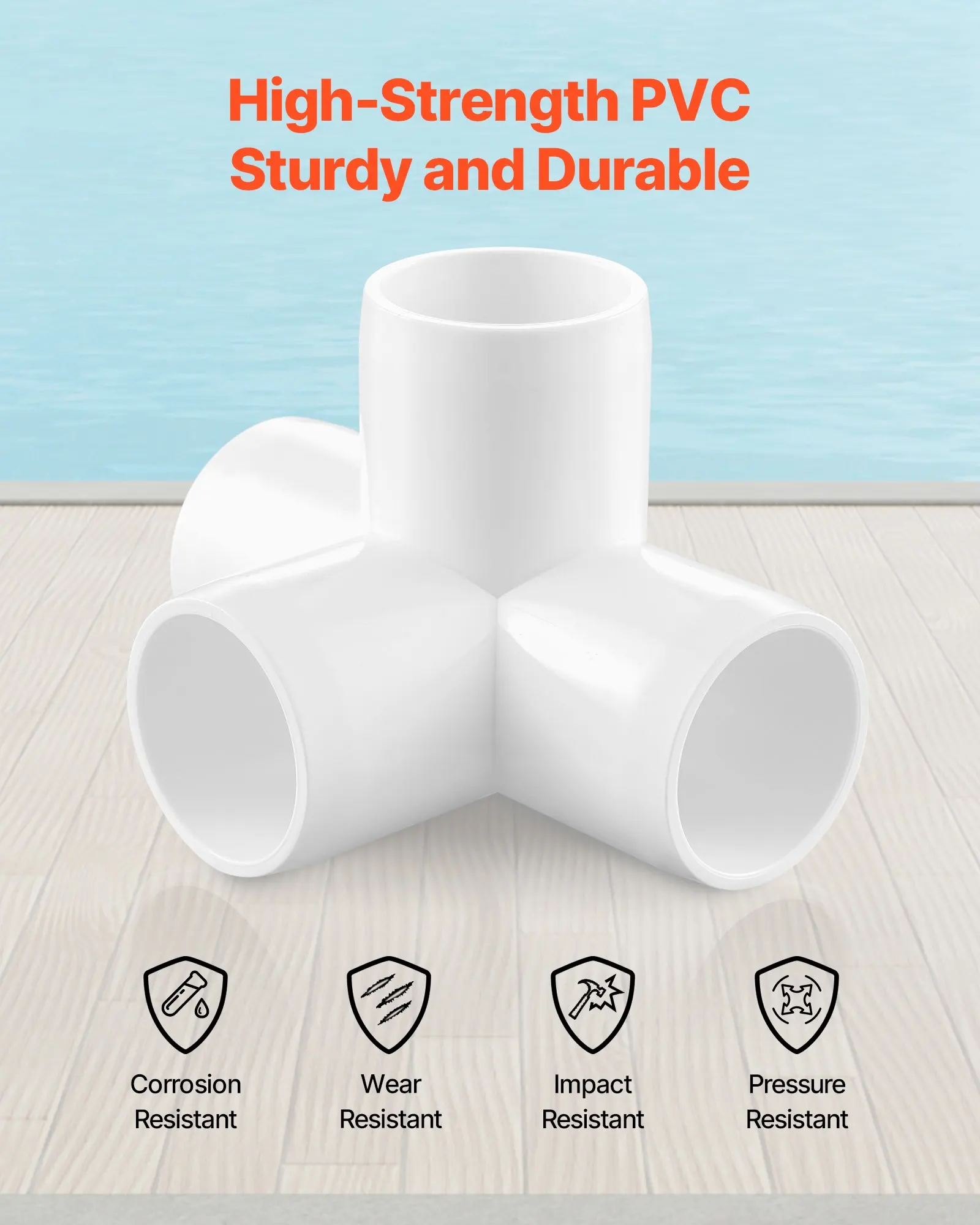 

4-Way PVC Fittings 10-Pack PVC Pipe Joints Elbow Connector For PVC Pipe