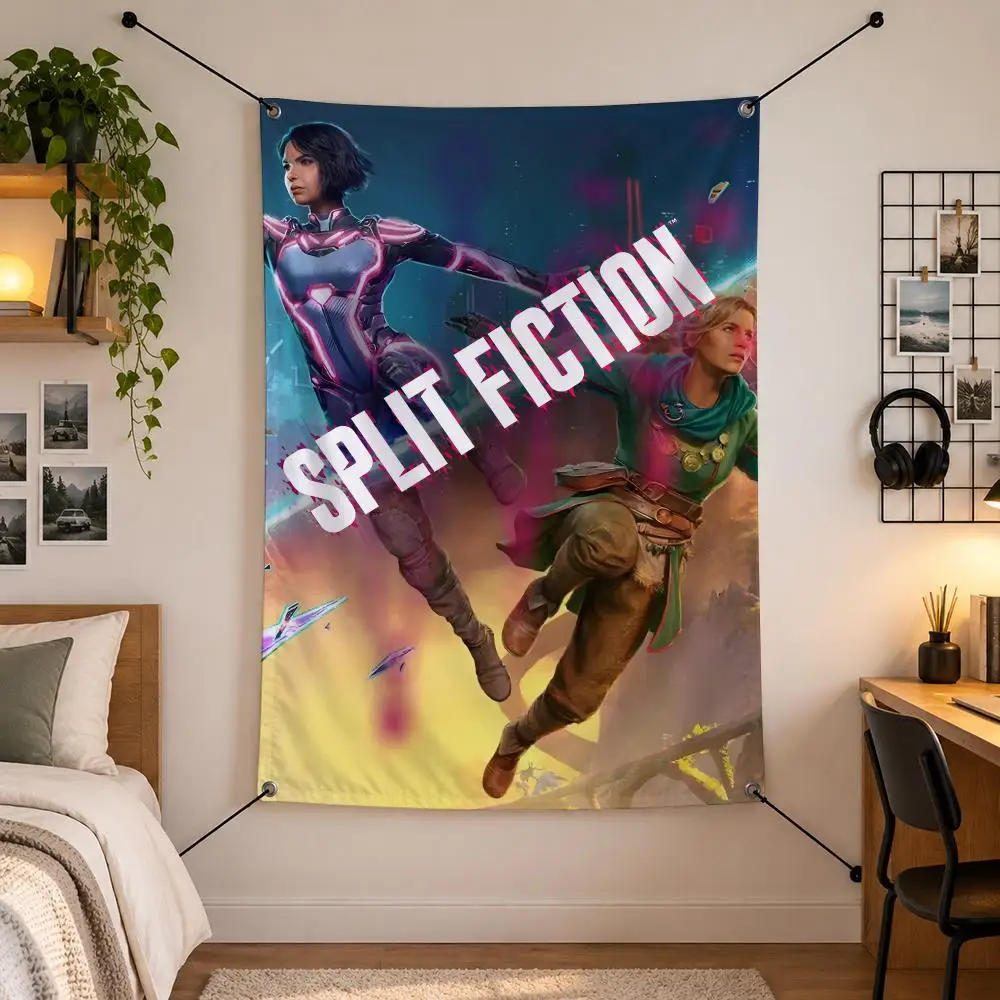 Game S-Split Fiction Flags Vertical Wall Hanging for Bedroom Dorm Living Room Party Garage Camping