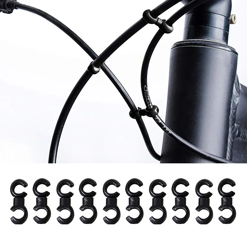 10/20PCS Bike Cable Clips Rotating S Hook Brake Gear Housing Guide Buckles for MTB Bicycle Cable Management