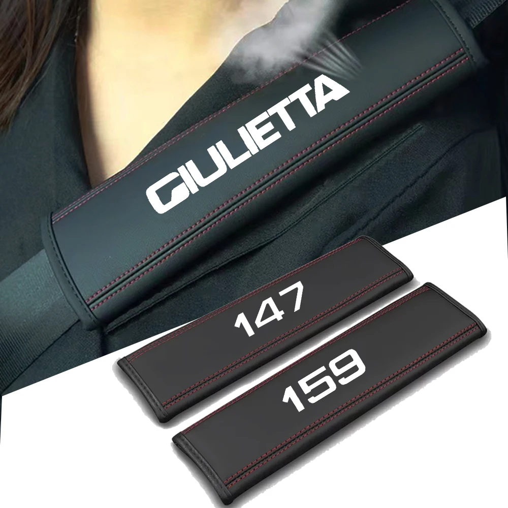 1 Pcs Car Seat Safety Belt Cover Seat Belt Case Protector Shoulder Strap Pad for Alfa Romeo 147 156 159 Giulia Stelvio Giulietta