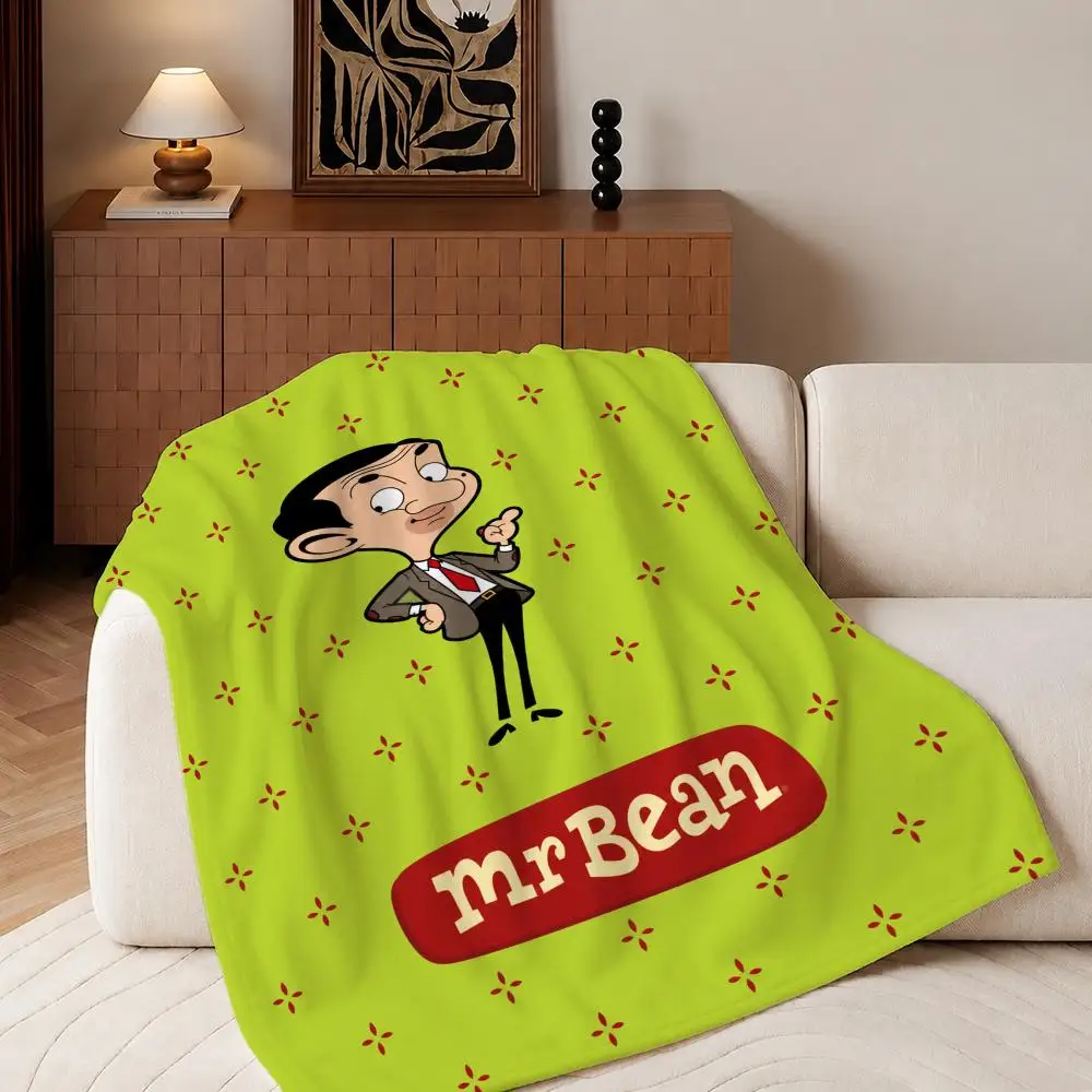 Movie Mr Bean Throw Plush Flannel Throw Blanket, Sofa Bed Travel Picnic Home Textile Decor