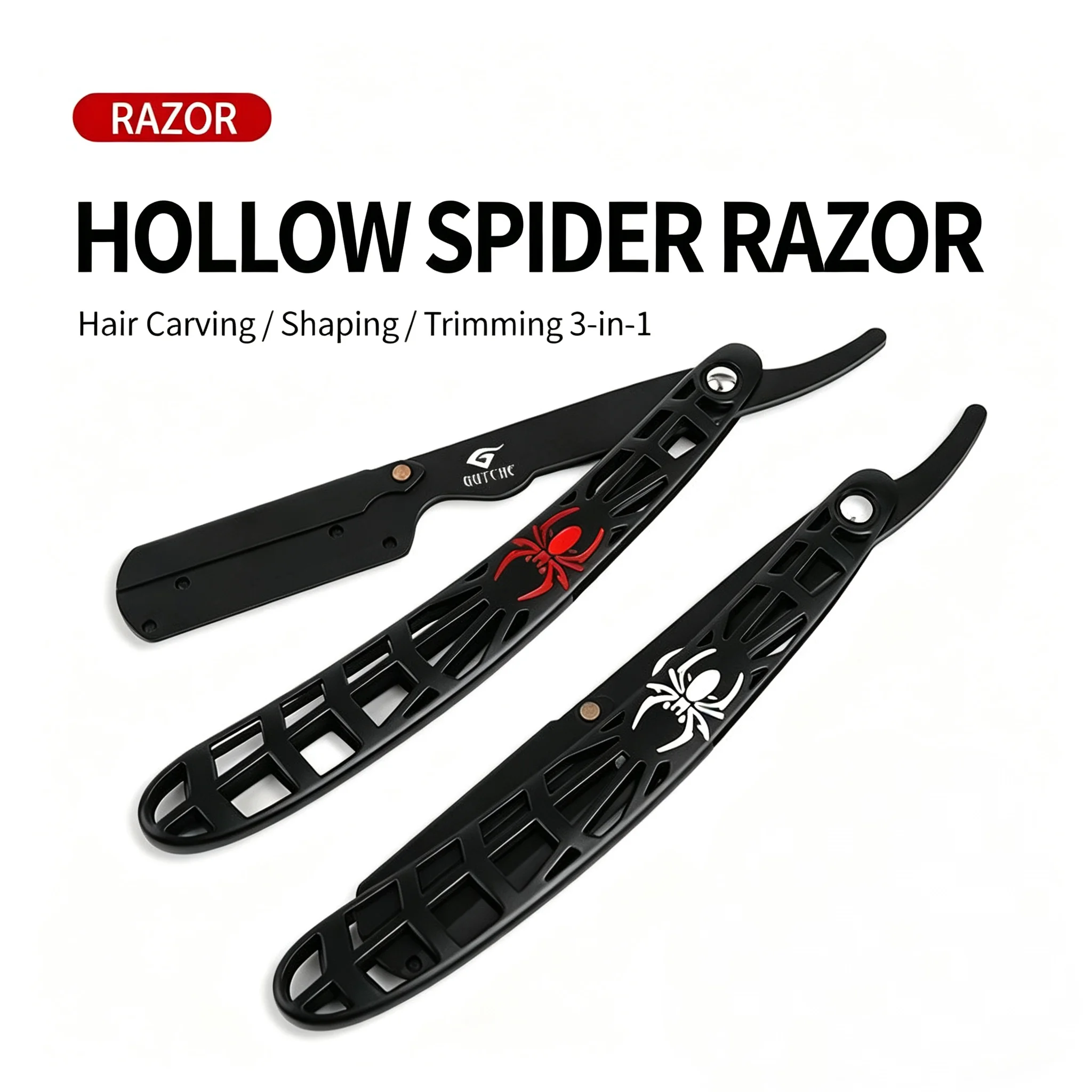 Manual shaver, stainless steel hair cutting and styling razor, eyebrow trimming and grooming razor, men's shaving knife