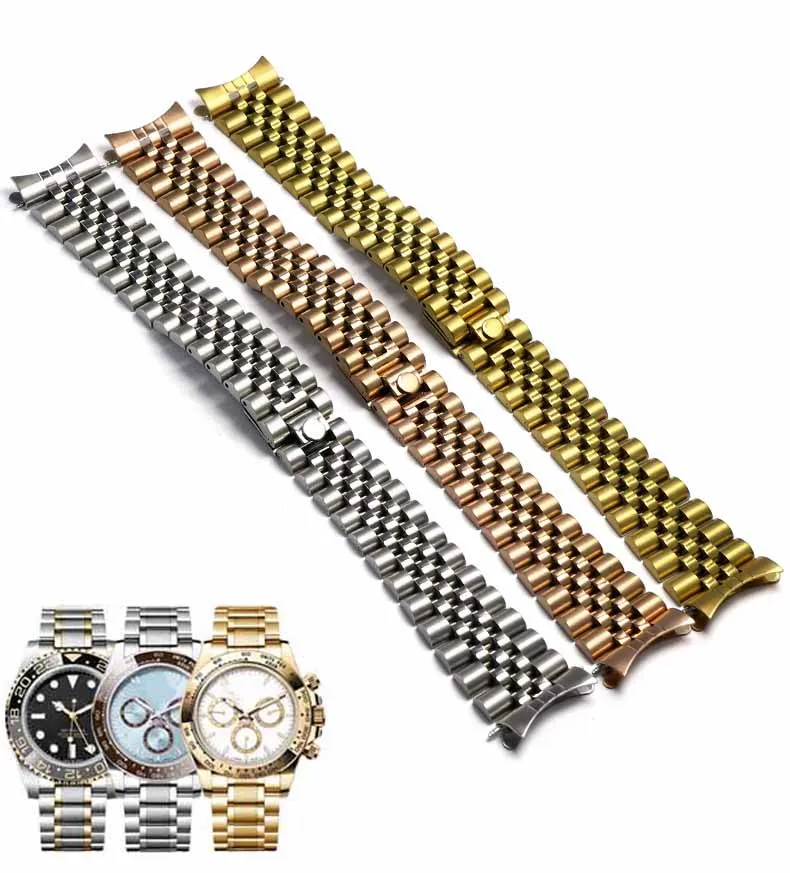 for Rolex Log Datejust GMT Sub Watchband High Quality for Jubilee Watch Strap Folding Buckle Stainless Steel Bracelet 19/20/21mm
