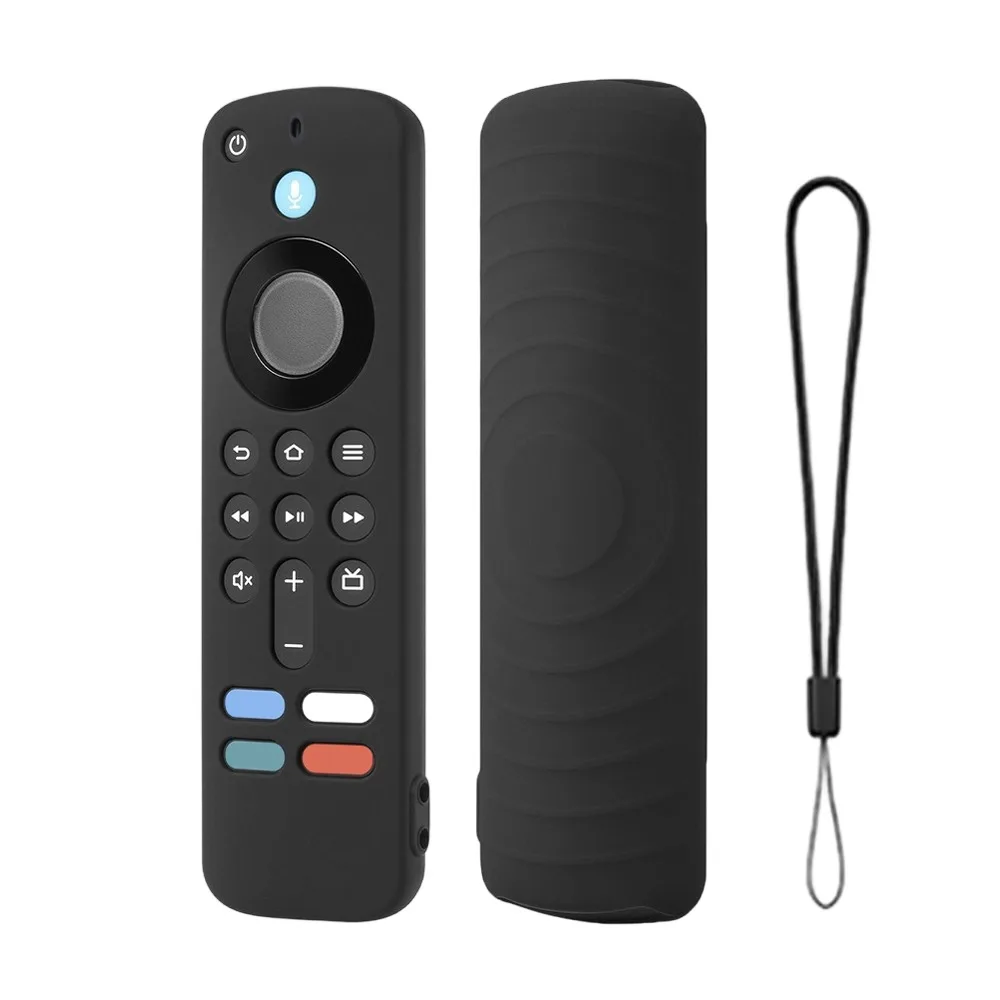 Capa protetora de silicone protetor à prova de choque Soft Shell com cordão para Amazon 2025 Fire TV Stick 4K/HD