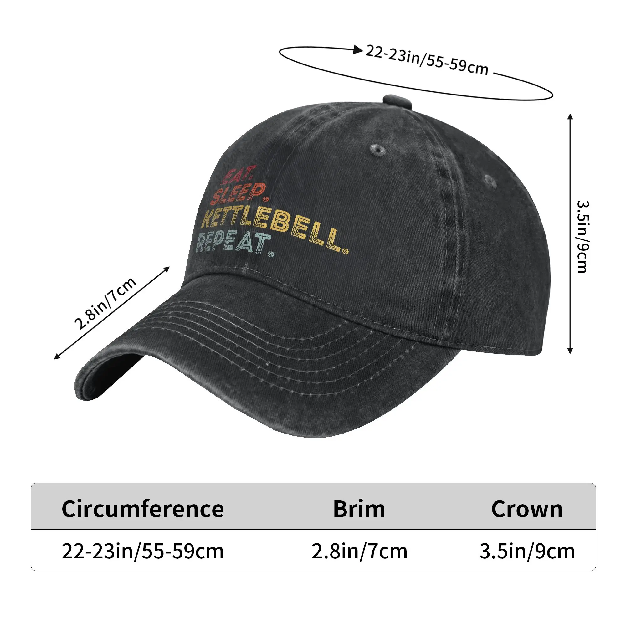 Retro Eat Sleep Kettlebell Repeat Fitness Gym Sun Baseball Cap  Men Women Print Trucker Hat Summer Street Style  Baseball Caps