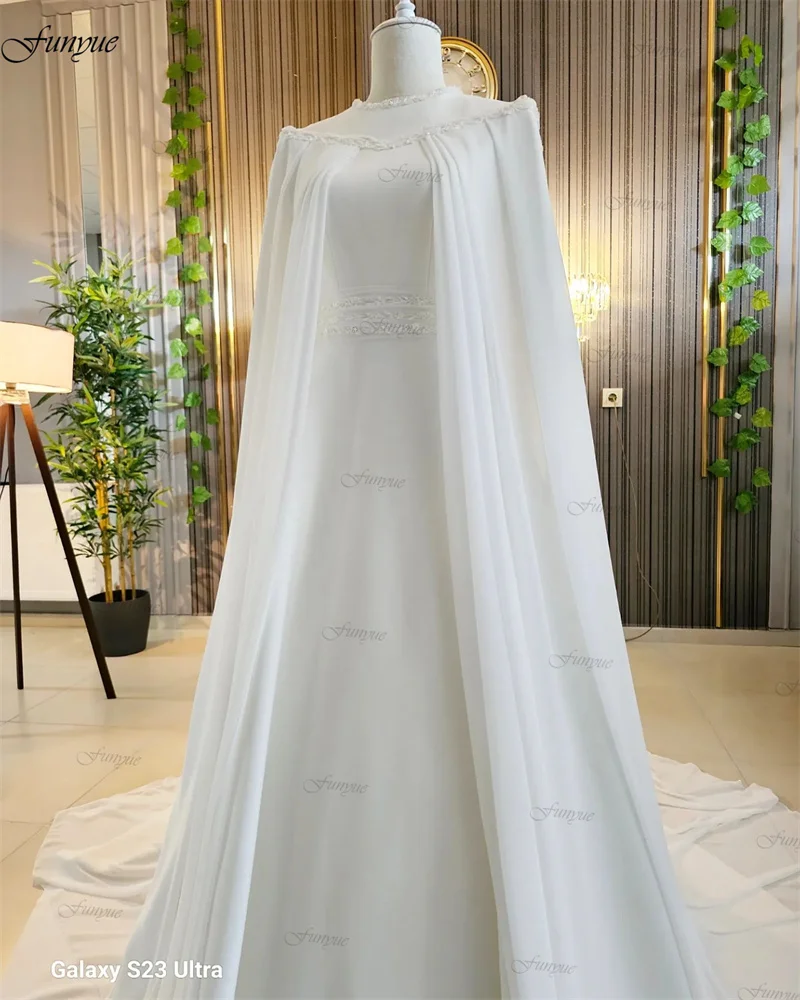 Funyue eleganti abiti Da Sposa musulmani per la Sposa 2024 arabo islamico Dubai maniche lunghe Abito Da Sposa a-line Chiffon Abito Da Sposa