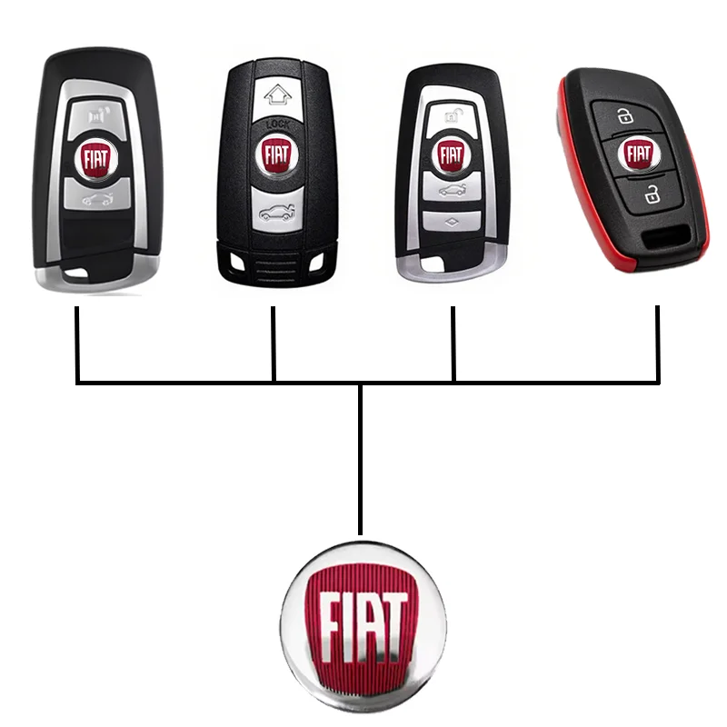 2/5/10/20pc 14mm Badge Car Emblem Remote Key Stickers Decor For Fiat 500 Logo Abarth 595 695 Panda Punto Bravo Stilo Accessories