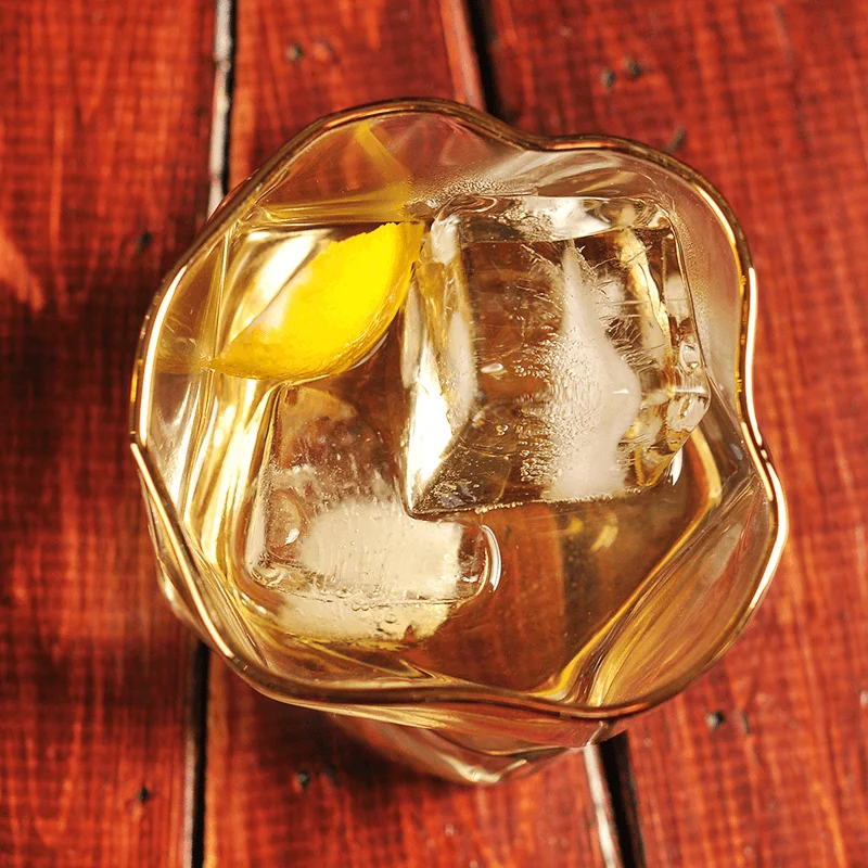 Vasos estéticos De cristal para fiesta, Copa creativa De cristal para cóctel, Copa dorada para boda, Copa De cristal para cocina y comedor
