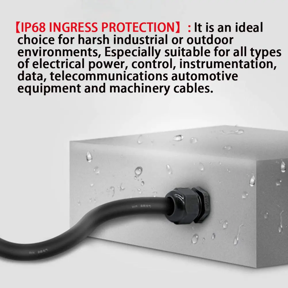 

20pcs Waterproof Cable Gland Nylon Cord Grip Sealing Connector For Electrical Junction Boxes Cable Fixing Head Cord Connector