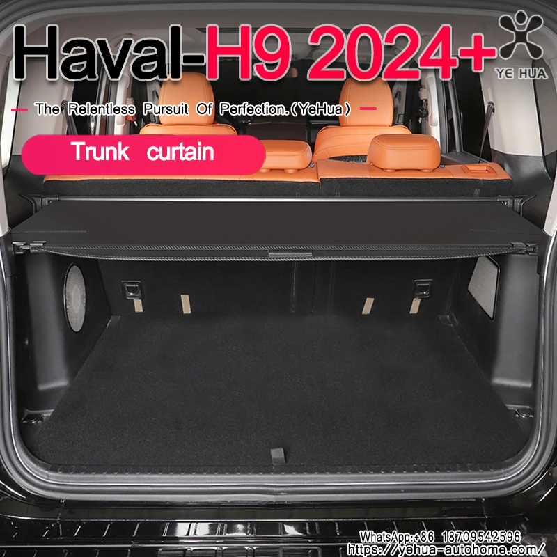 For Haval H9 Pro MKII 2ND 2024+ Rear Trunk Cargo Cover Car Curtain Partition Board Shielding Shade Curtains Interior Accessories