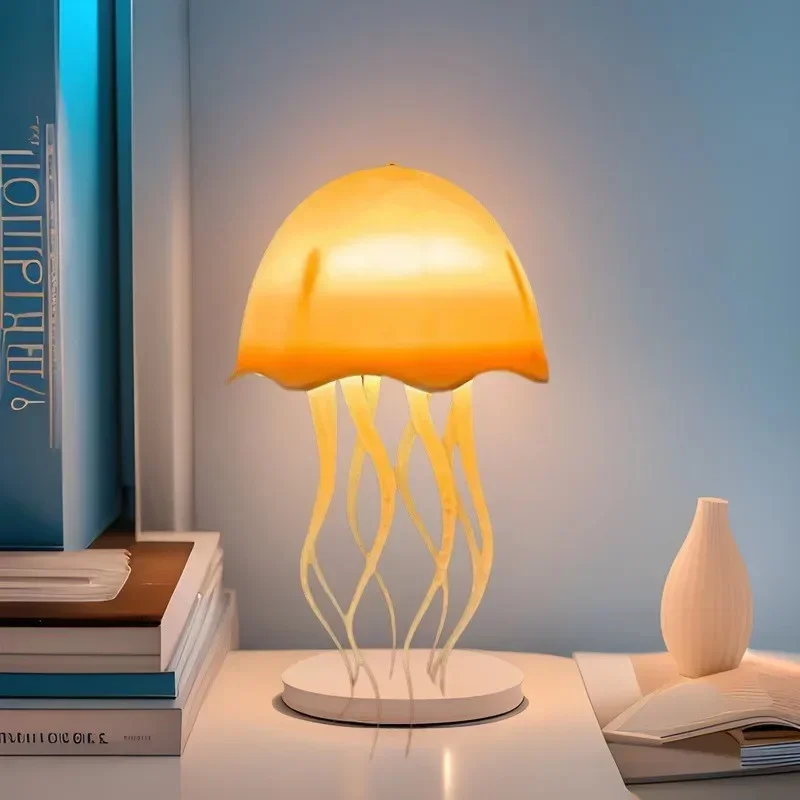 Voice-Controlled Floating Jellyfish Light Color-Changing Swimming Lamp Ambient Sensing Night Light for Decor