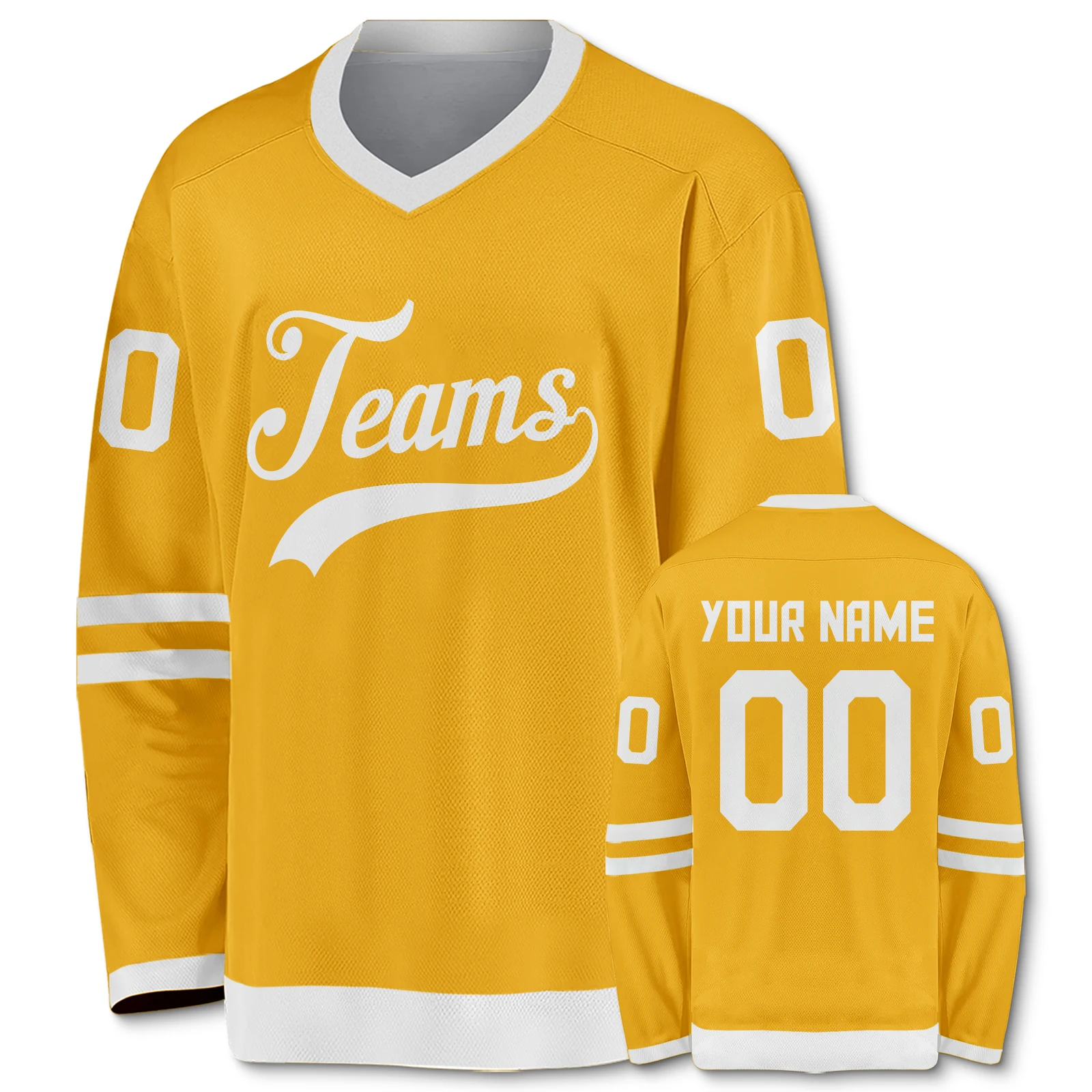 Aangepaste ijshockey jersey voor vrouwen gepersonaliseerde gedrukte teamnaam nummer jerseys v-hals lange mouwen sportkleding fans cadeau s-2xl