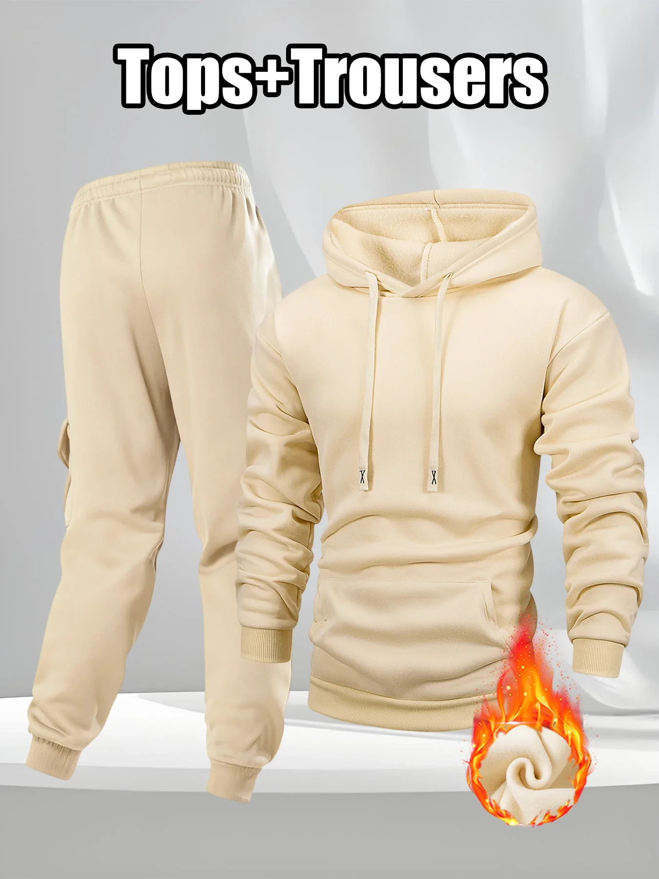 Весенне-осенний мужской повседневный костюм, толстовка с капюшоном и спортивные штаны, комплекты из 2 предметов, удобная модная толстовка для бега, спортивная одежда