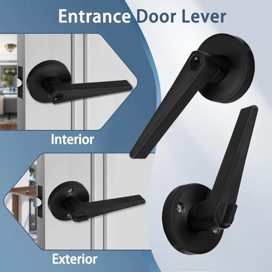 رافعة باب سوداء غير لامعة لدخول المكتب والخارجي مع تصميم عالي التحمل MD8820DBET9P للاستخدام الداخلي والخارجي المتين Se