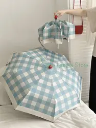 Minimally Designed Grid Sun Umbrella, Sun and UV Resistant Sun Umbrella, Foldable Umbrella, Automatic Umbrella for Both Rain