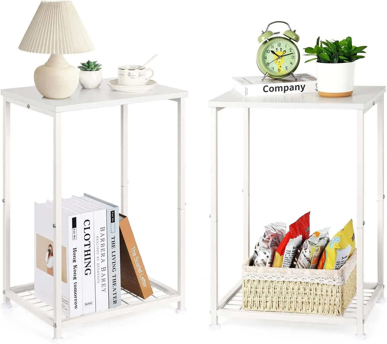 Mesa Lateral Estreita Mesa Final, Magazine Holder, Rack Nightstand, Mesa de cabeceira, 2 pcs