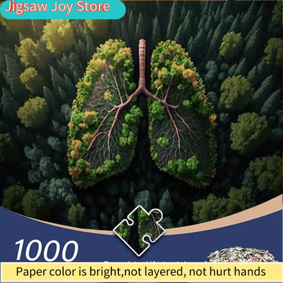 

Пазл из 1000 деталей для взрослых в форме легкого, украшенный деревьями и зеленью, идеально подходит для образовательных целей.