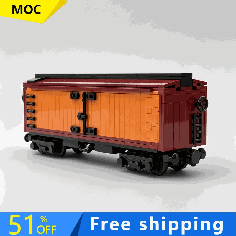 582 PCS Refrigerated Freight Train Car Railway Wagon Building Blocks Model Bricks Assembly Display Collectible Toy Creative Gift