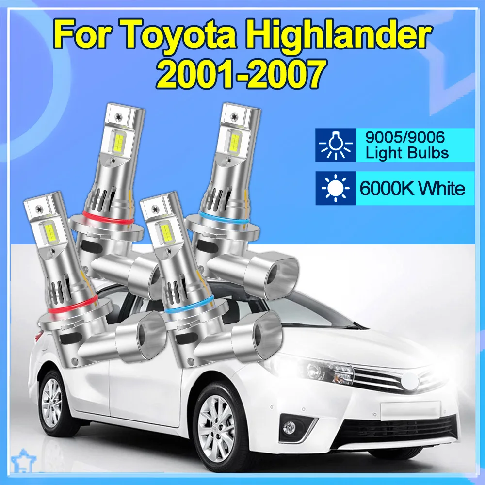 

Для Toyota Highlander 2001-2007 9005 HB3 9006 HB4 светодиодные фары комбинированные лампочки обновление 3570 охлаждающий вентилятор все в одной лампочках