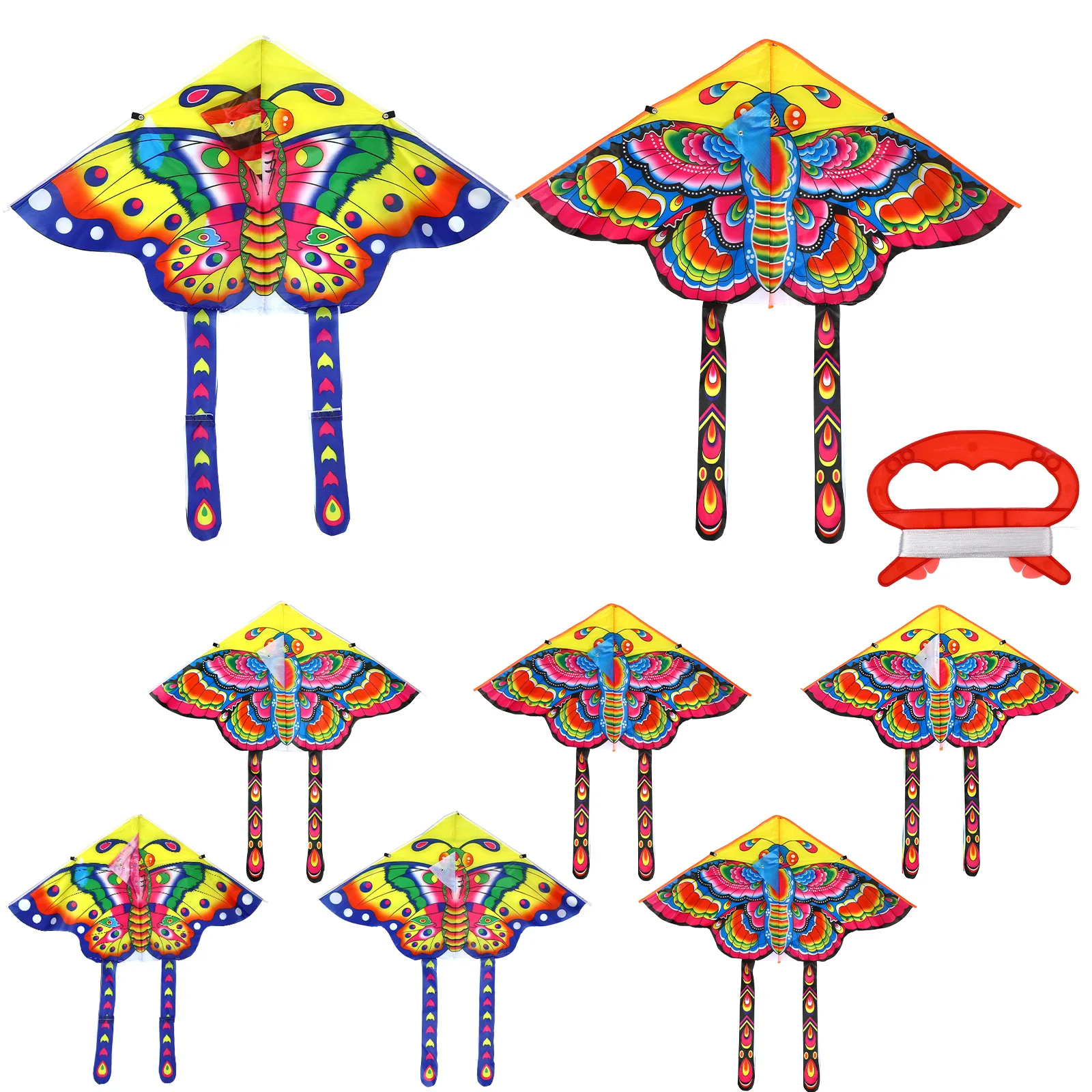 8Sets Creative Butterflies Kite with Exquisite Craftsmanship Easy to Fly for Open Areas Fun Triangle Butterflies Kite