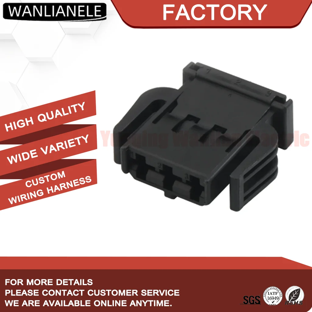 50 Sets 893971633 3 Pin Female Connector Flat Contact Housing Fit Interior Light Reading Light Socket