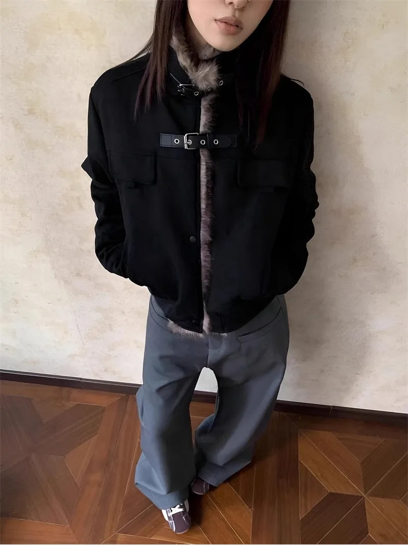 Trendy American Style Commuter Windbreaker Long Sleeve Cotton Jacket for Women Slimming Fashionable Autumn Winter New Arrival