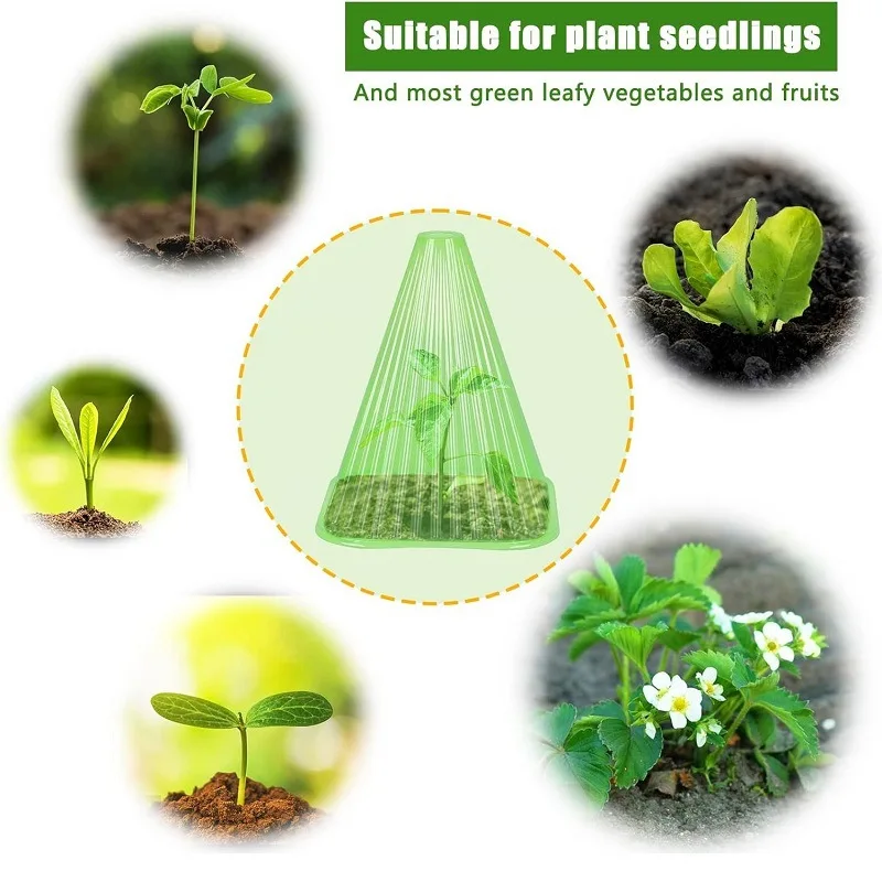 Reusable Plastic Plant Cloche Square Transparent Greenhouse Cover Frost Protection for Garden Plants
