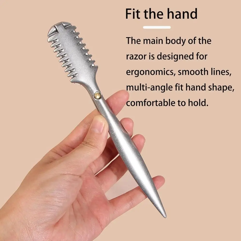 Manual Double Side Thinning Razor Comb Buckle Design Handle Hair Cutting Holder Multi-purpose Comfortable Grip