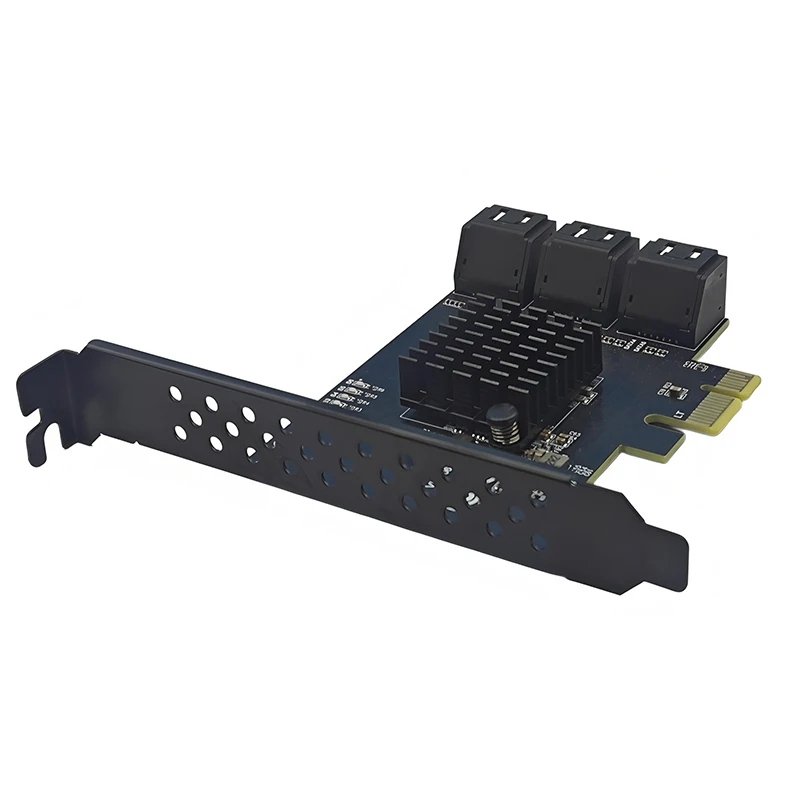 PCIE SATA Card PCI Express X1 to 6Port SATA3.0 6Gbps Controller Expansion Card Riser RTL9100 SATA Port Multiplier for Desktop PC