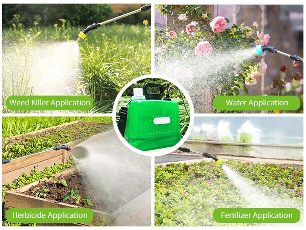 2 Gallon Battery Powered Sprayer,Garden Sprayer with 3 Adjustable Pressures & Telescopic Wand, Rechargeable Electric Weed Sprayer for Lawn, Yard,4 Nozzles Included