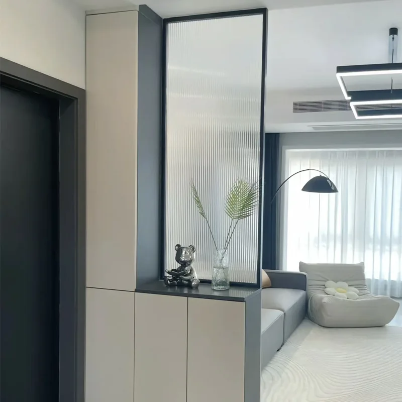 Internet celebrity aluminum alloy glass living room entrance partition door modern simple extremely narrow border bathroom