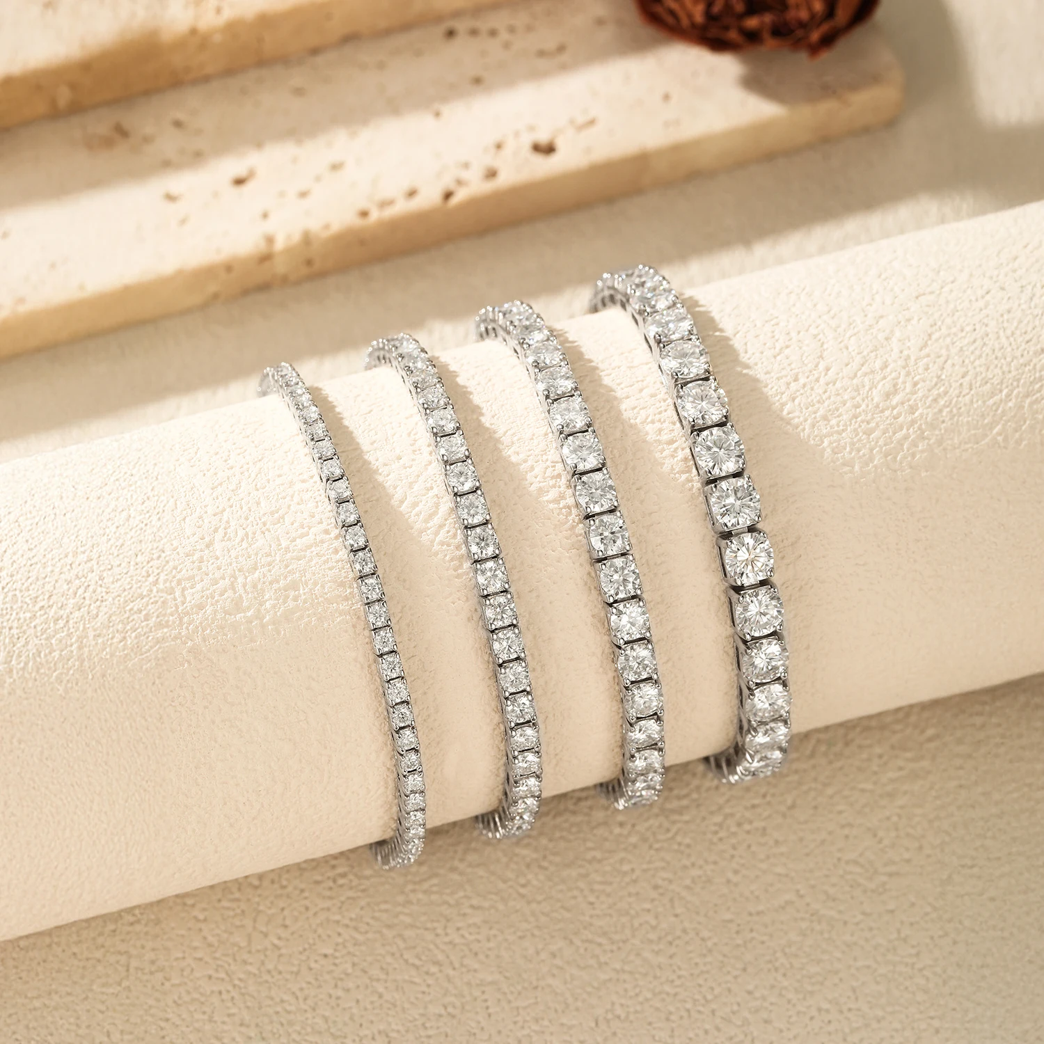 MODIAN D VVS1 Moissanite Tennis Bracelet 925 Sterling Silver Single Row Classic with Box Bracelets for Women Man Fine Jewelry view 6