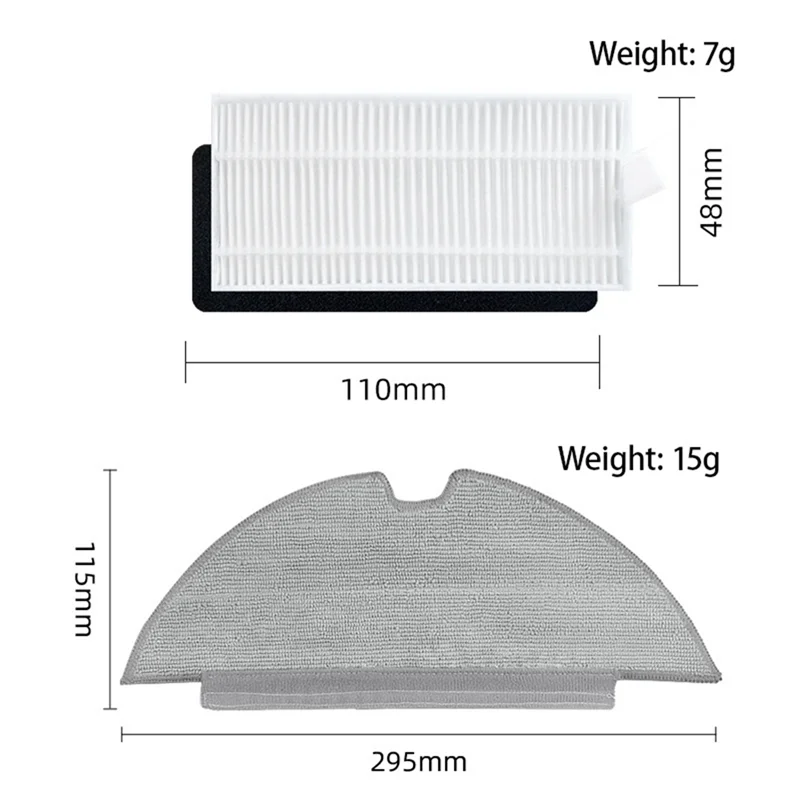 N18R 1 مجموعة استبدال الملحقات ل Eufy Robovac L35 الهجين/L35 الهجين مكنسة كهربائية فلتر Hepa ممسحة الملابس وسادة تنظيف الأرضيات
