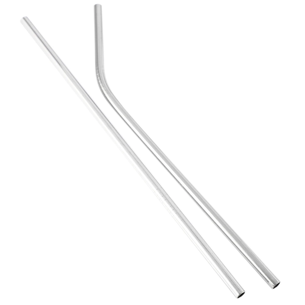 

ABGE-200Pcs Metal Straws Can Be Reused 304 Stainless Steel Drinking Water Pipes 215 Mm X 6 Mm Curved Straws And Straight