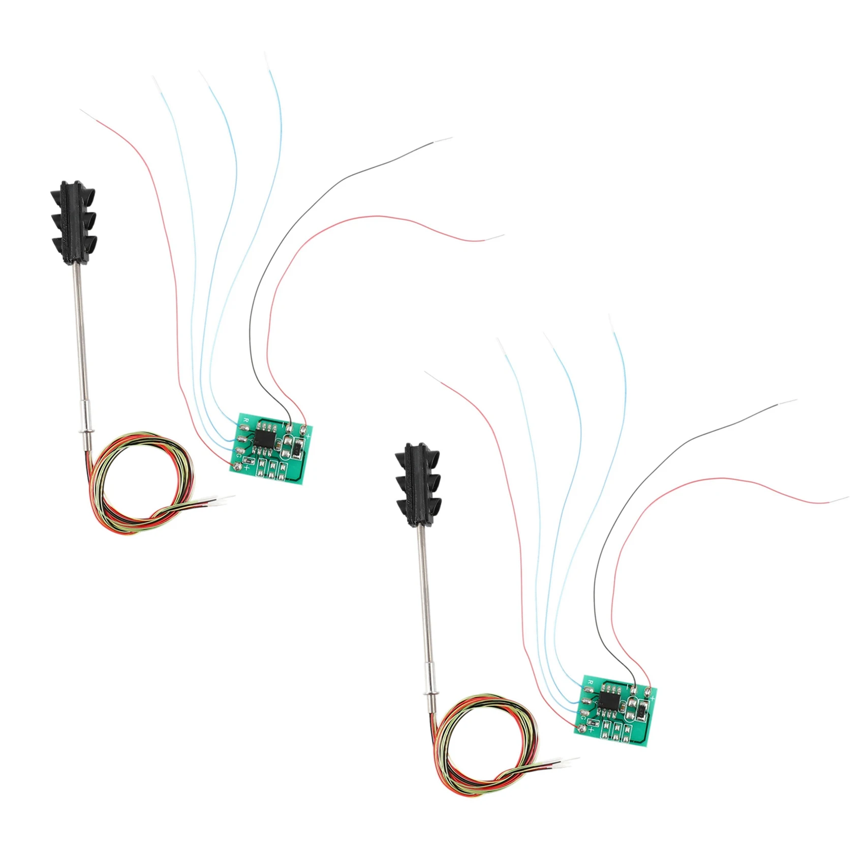 2X 3 Color Traffic Light Signals Ho Oo Scale Model 6Led For Diy Sand Table Crossing Street Construction Railway Two Side-A74Z