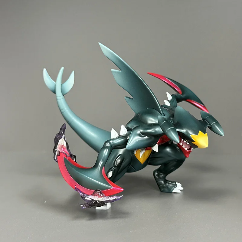 Shiny Mega Garchomp 1/20 PokéMon, périphériques de jeu animé, figurine brillante, ornements de bureau, modèle cadeaux de vacances pour garçons, Collections